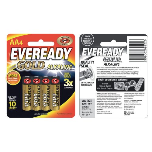 AA paristo 1.5 V LR06 Eveready gold 4kpl, hinta 1,97€