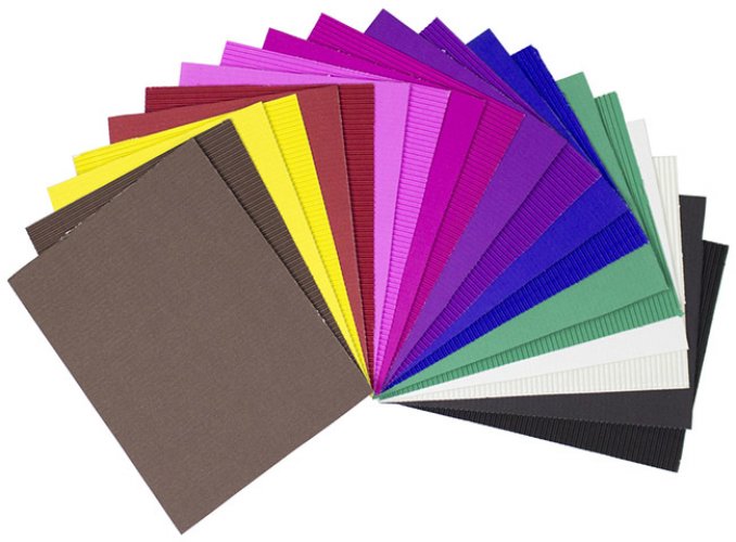 Aaltopahvi 50 x 70 cm värilajitelma /10, hinta 8,64€