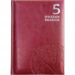 Ajasto 5 vuoden kalenteri päiväämätön viininpunainen 148 x 210mm