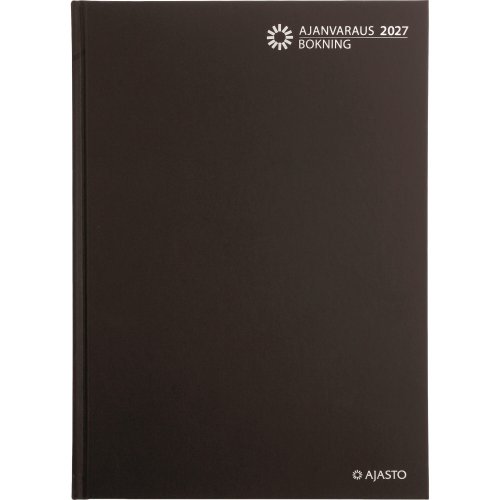 Pöytäkalenteri 2027 Ajasto ajanvaraus sidottu musta 210 x 297mm, hinta 36,24€