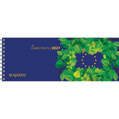 Pöytäkalenteri 2027 Ajasto euro memo monikielinen 255 x 95mm