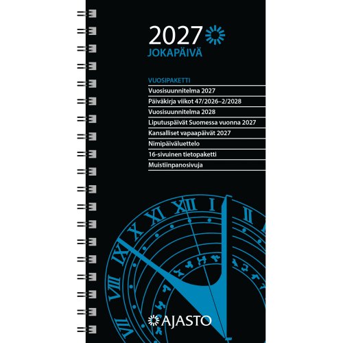 Vuosipaketti 2027 Ajasto jokapäivä 85 x 162 mm, hinta 14,50€