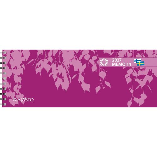 Pöytäkalenteri 2027 Ajasto memo 14 lila 255 x 95 mm, hinta 4,97€