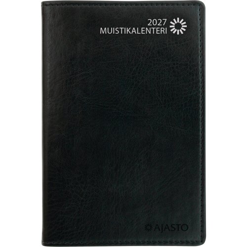 Ajasto muistikalenteri 2027 taskukalenteri musta 82 x 128mm, hinta 17,10€