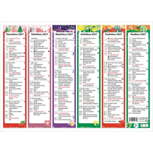 Seinäkalenteri 2027 Ajasto neljä vuodenaikaa 490 x 350mm, hinta 7,71€