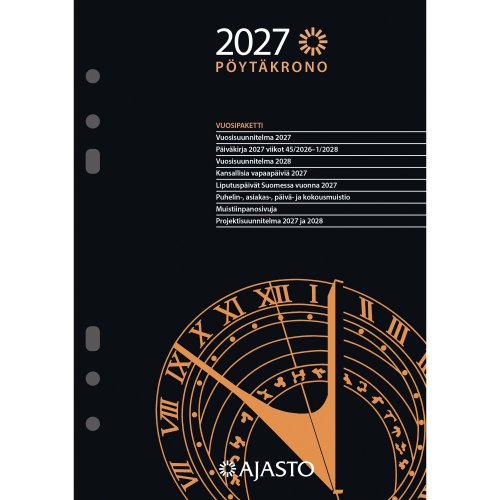 Vuosipaketti 2027 Ajasto pöytäkrono musta 148 x 210mm, hinta 30,07€