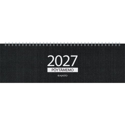 Pöytämemo 2027 Ajasto pöytäkalenteri musta 305 x 90 mm, hinta 10,87€