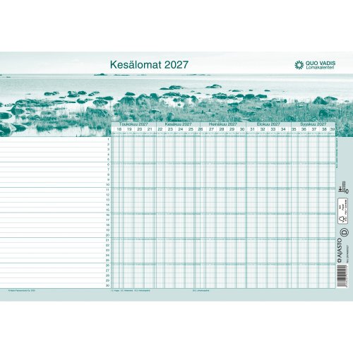 Ajasto quo vadis -lomakalenteri 2027-28, hinta 1,74€