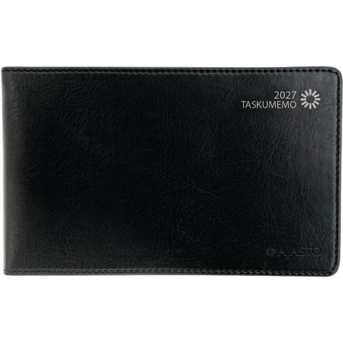 Ajasto taskumemo 2027 taskukalenteri musta 148 x 90mm, hinta 18,12€