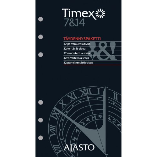 Ajasto timex 7 ja 14 täydennyspaketti 92 x 168mm, hinta 12,69€