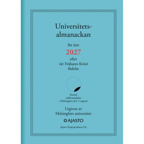 Yliopiston Almanakka 2027 Ajasto 105 x 148mm ruotsinkielinen, hinta 32,95€