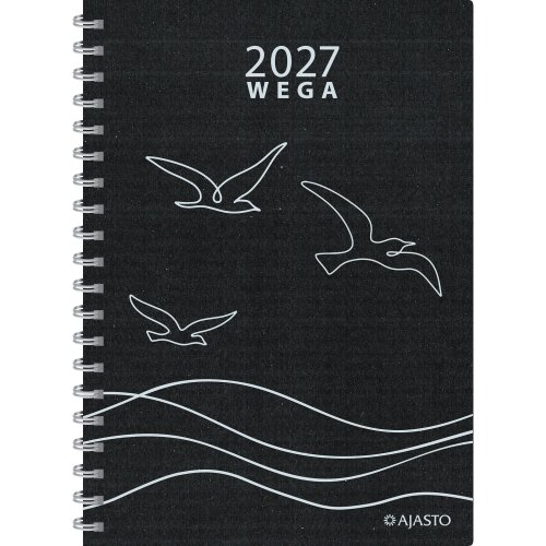 Pöytäkalenteri 2027 Ajasto wega eko musta 148 x 210mm, hinta 18,64€