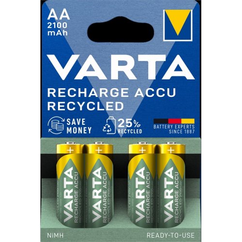 Akkuparisto ladattava Varta Recharge Accu AA/HR6 2100 mAh /4, hinta 12,61€