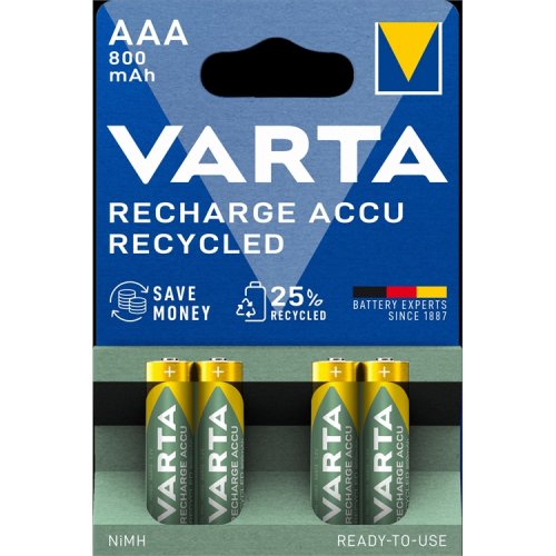 Akkuparisto ladattava Varta Recharge Accu AAA/HR3 800 mAh /4, hinta 12,55€