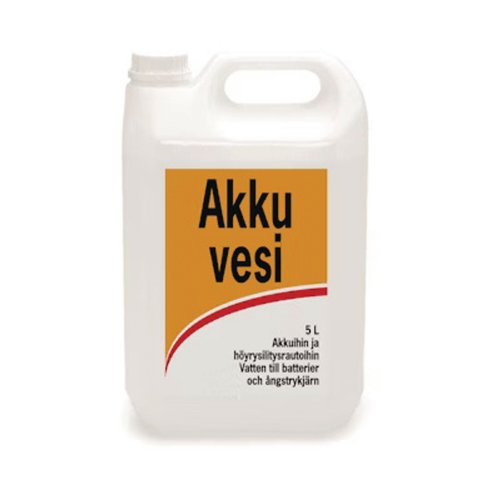 Akkuvesi 5l, hinta 4,91€