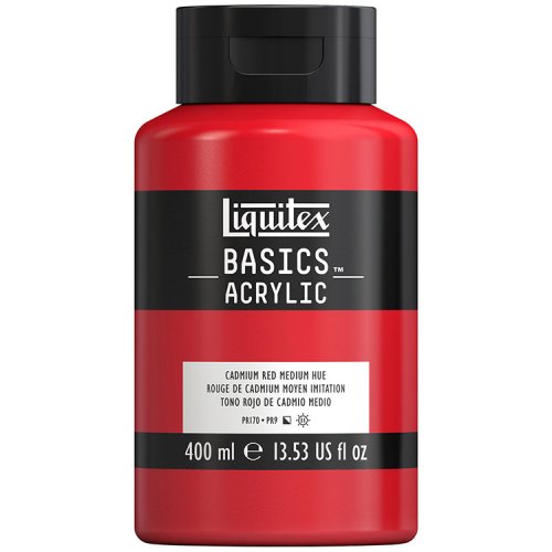 Akryyliväri Liquitex Basics kadmiuminpunainen medium 400 ml, hinta 13,83€