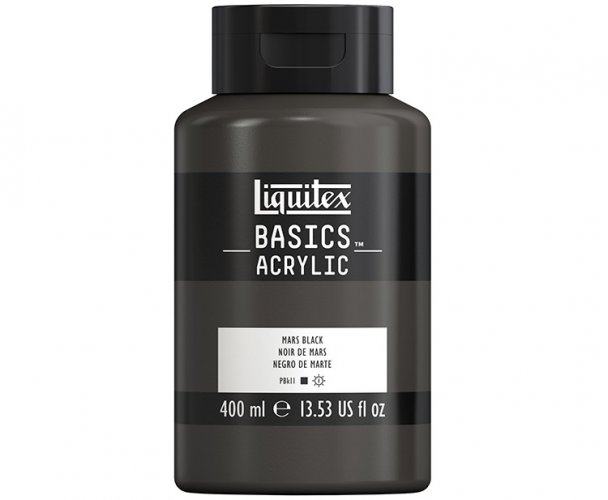 Akryyliväri Liquitex Basics marsinmusta 400 ml, hinta 13,83€