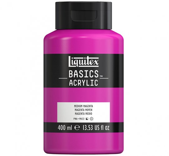 Akryyliväri Liquitex Basics magenta medium 400 ml, hinta 13,83€