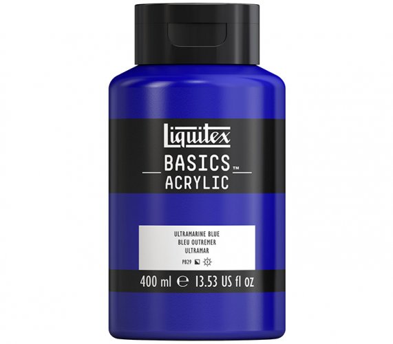 Akryyliväri Liquitex Basics ultramariininsininen 400 ml, hinta 13,83€