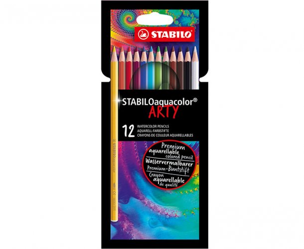 Akvarellikynä STABILO Aquacolor ARTY värilajitelma /12, hinta 4,15€