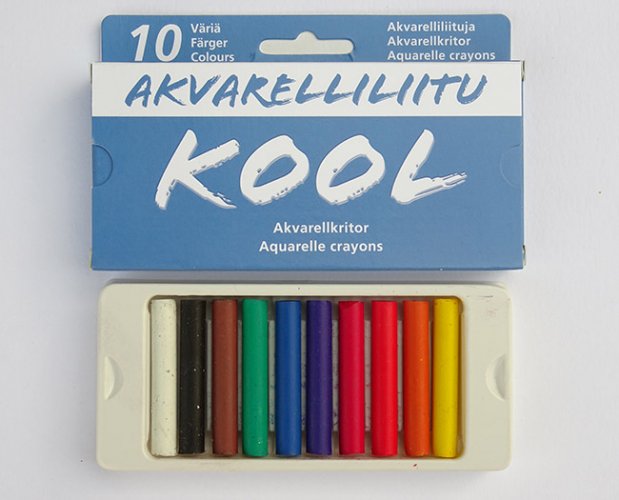 Akvarelliliitu lyhyt Kool värilajitelma /10, hinta 5,44€