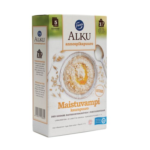 Annospikapuuro Fazer alku maistuvampi kaurapuuro 40g 5kpl, hinta 5€