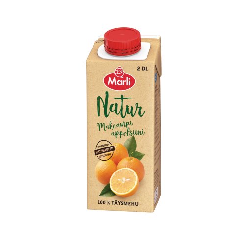 Appelsiinitäysmehu Marli natur makeampi 2dl 15kpl, hinta 24,47€