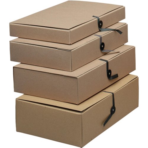 Arkistokotelo 8cm A4 ruskea nappikiinnityksellä toimiston arkistointiin, hyvät A4 arkistokotelot hinta kampanjassa yrityskäyttöön paljon arkistokoteloita nopealla toimituksella, ekologinen ruskea nappikiinnitys