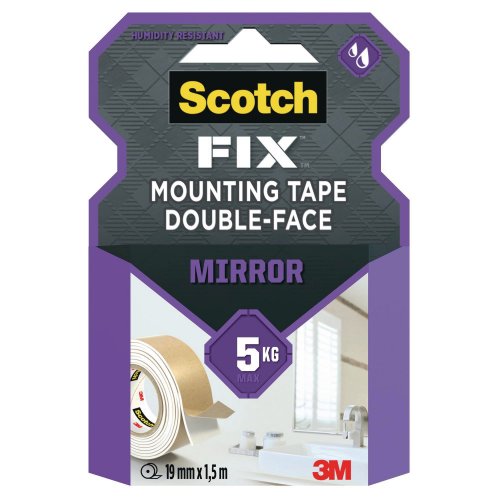 Asennusteippi Scotch-fix mirror kaksipuolinen 19mm x 1,5m, hinta 9,29€