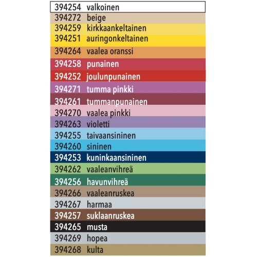 Askartelukartonki NPA 50 x 70 cm 220G punainen, hinta 0,52€