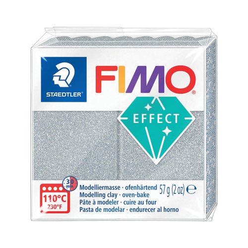 Askartelumassa Staedtler fimo ef 812 hopea glitter 57g, hinta 2,70€