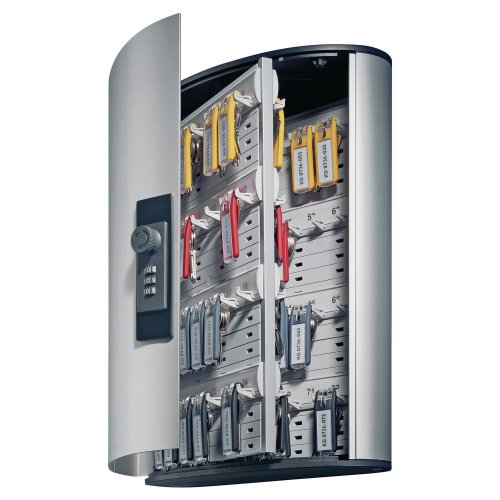 Avainkaappi Durable on 72 avaimelle tarkoitettu yhdistelmälukollinen lukittava avainkaappi, hyvässä avainkaapissa on numeroidut koukut ja näppäinlukko, katso myös muita avainkaappeja verkkokaupasta, avainkaapit koodilukolla ja avaimella avainkaappeja