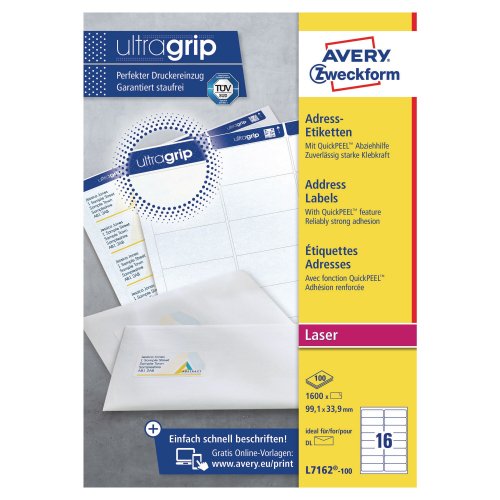 Lasertarra Avery l7162 99.1 x 33.9 16-osainen 1600kpl, hinta 51,27€