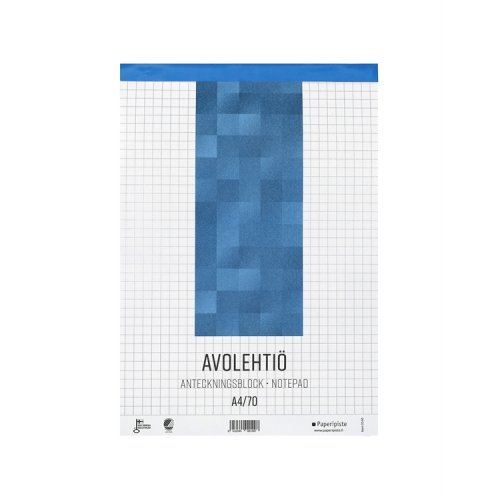 Avolehtiö Paperipiste A4/70 ruudutettu ja perforoitu, hinta 1,63€