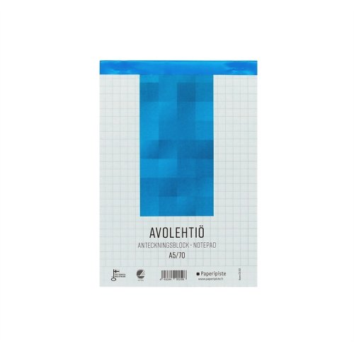 Avolehtiö Paperipiste A5/70 ruudutettu ja perforoitu, hinta 0,88€