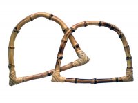 Bambukahvat kangaskassiin 14x18cm 2 kpl