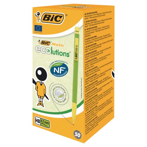 Bic Lyijytäytekynä 0,7 mm HB matic ecolutions 50kpl, hinta 36,27€