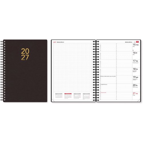 Pöytäkalenteri 2027 Cc 2407 uniplanner musta 148 × 210mm, hinta 12,09€
