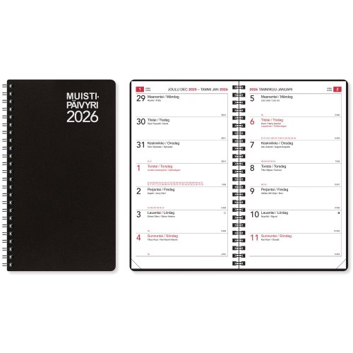 Pöytäkalenteri 2022 Cc 2502 muistipäivyri 120 x 210 mm harmaa edullinen pöytäkalenteri, tukevat ja kestävät kannet, nopealla toimituksella Proficientin verkkokaupasta