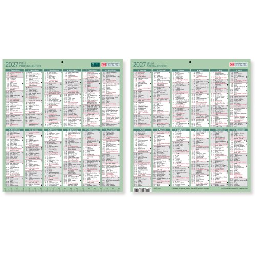 Cc 6207 pieni vuosikalenteri 2027 200 x 220mm, hinta 0,48€