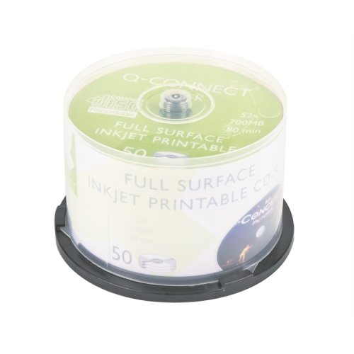 Cd-r-levy Q-CONNECT Printable 700 MB 52x spindle /50, hinta 13,46€