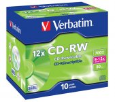 Cd-rw-levy Verbatim 700 MB 12x jewelcase
