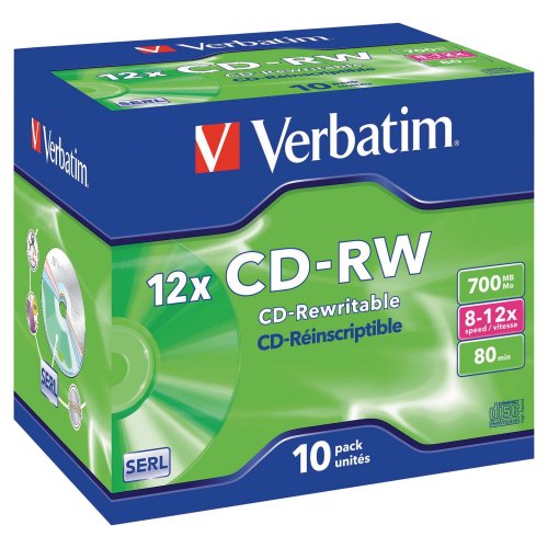 Cd-rw Verbatim 80min 700mb 8-12x 10kpl, hinta 27,44€