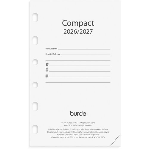 Compact kalenteripaketti 18 kk 26/27, hinta 2,65€