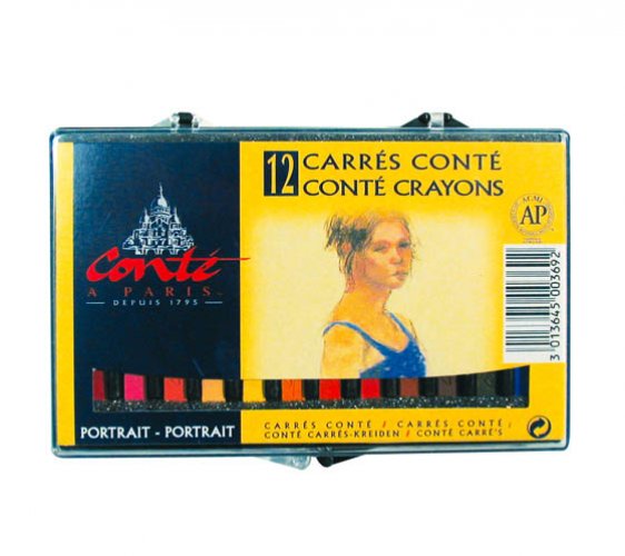 Kuivapastelliliitu Conté Carrés muotokuvavärit /12, hinta 13,83€