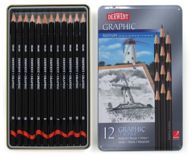 Lyijykynä Derwent Graphic medium 6B-4H /12, hinta 22,34€