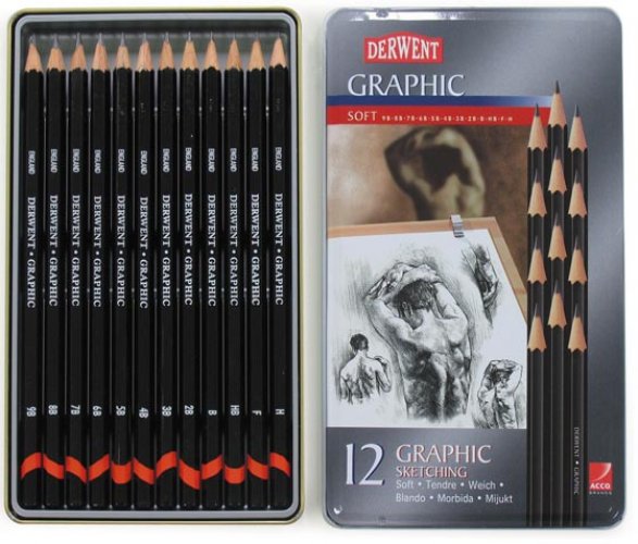 Lyijykynä Derwent Graphic medium 9B-H /12, hinta 22,34€