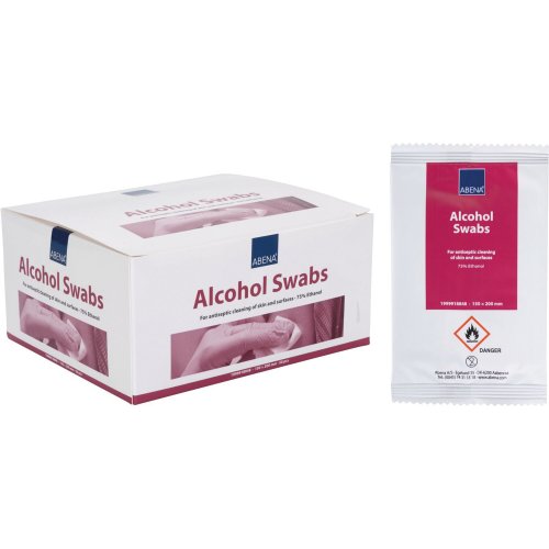 Desinfektiopyyhe Abena alcohol swabs 20x15cm yksittäispakattu 50kpl, hinta 5,49€