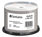 Dvd-r levy Verbatim 4,7GB 16x, lämpötulostettava