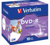 Dvd+r Verbatim Wide Inkjet Printable 4,7 GB 16x jewelcase
